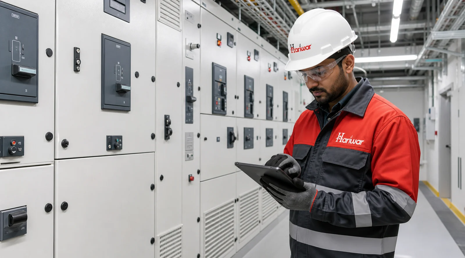 Hariwar electrical engineer inspecting power distribution equipment