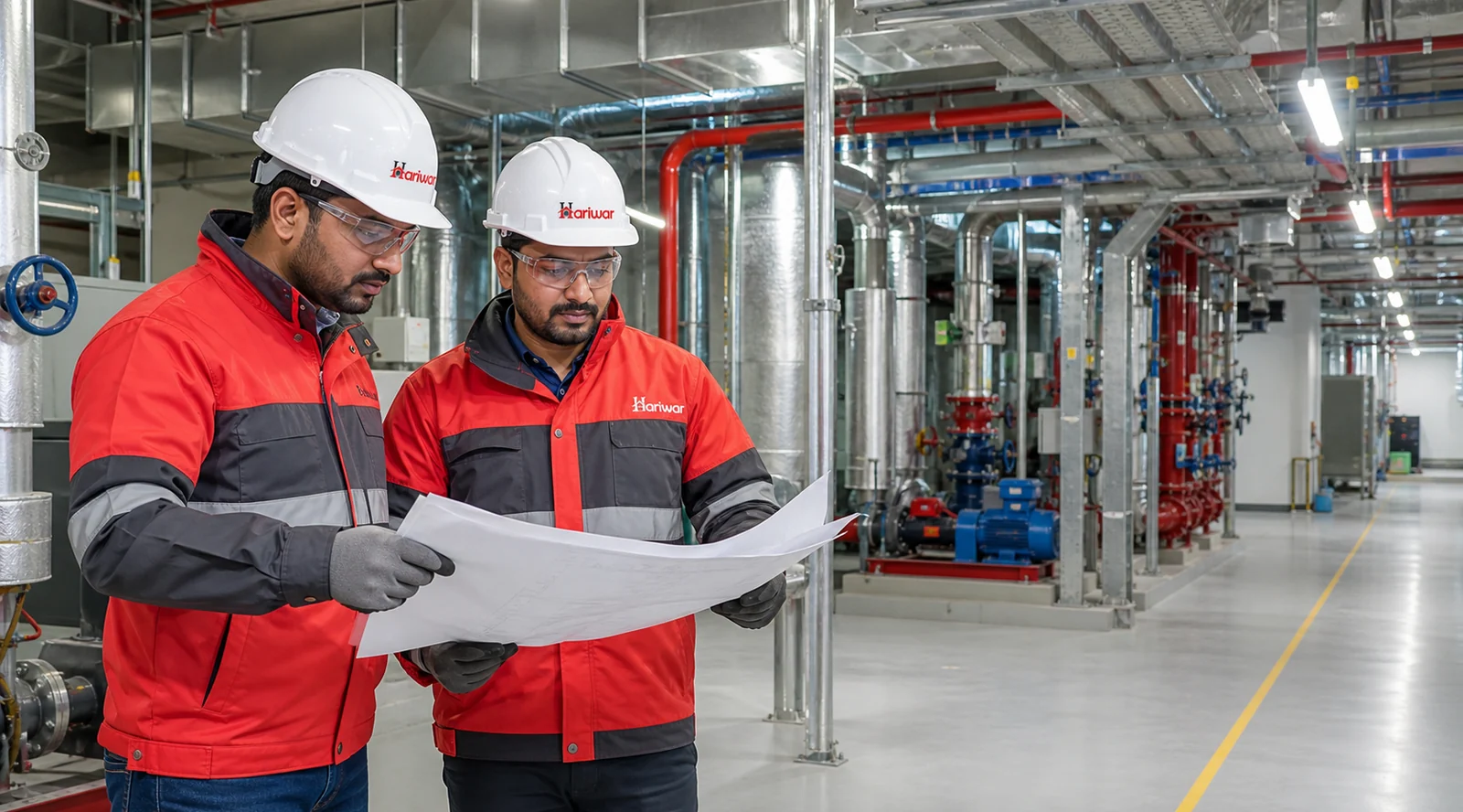 Hariwar MEP engineers reviewing coordinated building services